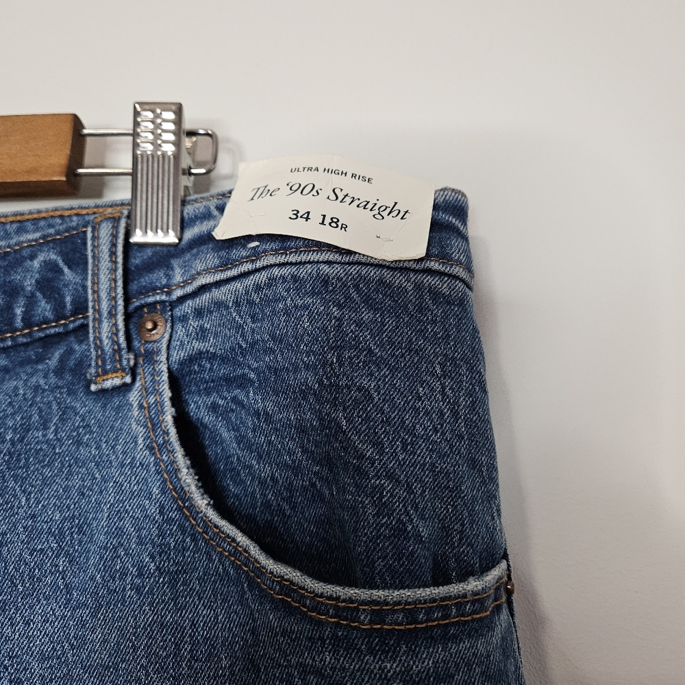 Abercrombie & Fitch 90s Straight Ultra High Rise Jeans 34/18R - Picture 2 of 7